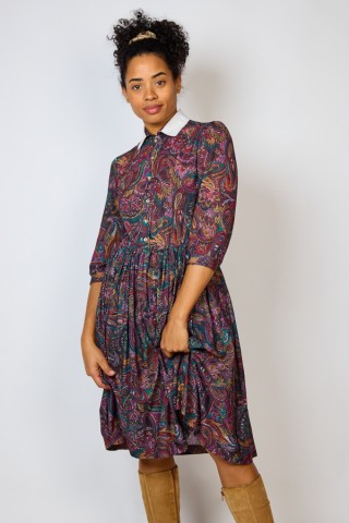 Vestido vintage violeta con arabescos - Ropa mujer vintage SusiSweetdress