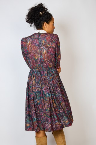 Vestido vintage violeta con arabescos - Ropa mujer vintage SusiSweetdress