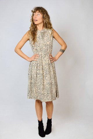 Vestido vintage verde seco con flores - Ropa mujer vintage SusiSweetdress