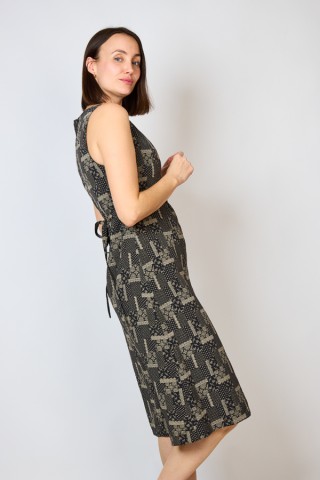 Vestido vintage negro estampado - Ropa mujer vintage SusiSweetdress