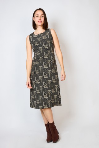 Vestido vintage negro estampado - Ropa mujer vintage SusiSweetdress