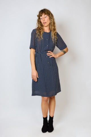 Vestido vintage negro con topitos - Ropa mujer vintage SusiSweetdress