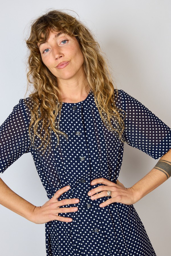 Vestido vintage negro con topitos - Ropa mujer vintage SusiSweetdress