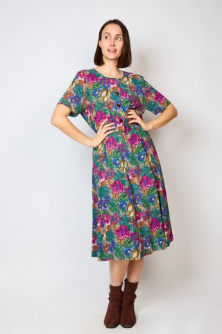 Vestido vintage flores coloridas  - Ropa mujer vintage SusiSweetdress