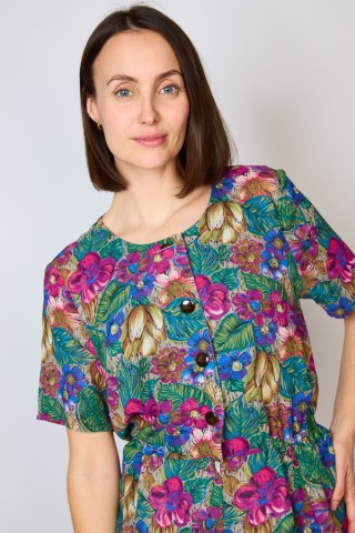 Vestido vintage flores coloridas  - Ropa mujer vintage SusiSweetdress