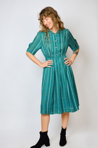Vestido vintage verde con rayas - Ropa mujer vintage SusiSweetdress