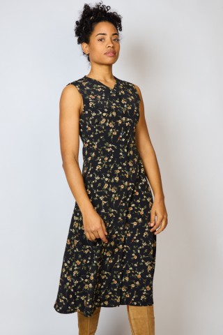 Vestido vintage negro con flores - Ropa mujer vintage SusiSweetdress