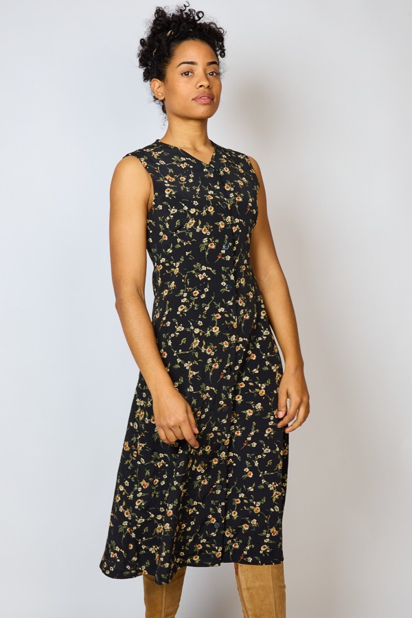Vestido vintage negro con flores - Ropa mujer vintage SusiSweetdress