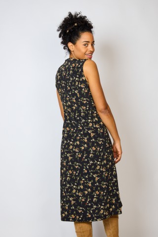 Vestido vintage negro con flores - Ropa mujer vintage SusiSweetdress