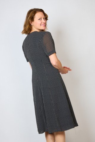 Vestido vintage negro con puntos blancos - Ropa mujer vintage SusiSweetdress