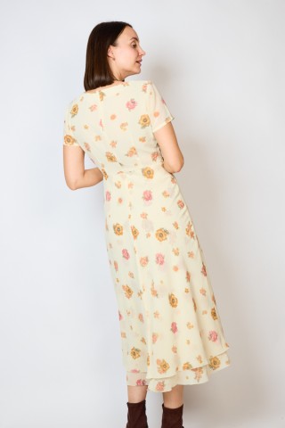 Vestido vintage marfil con flores - Ropa mujer vintage SusiSweetdress