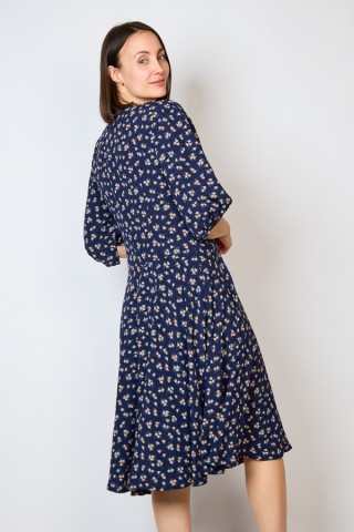 Vestido vintage azul marino con flores - Ropa mujer vintage SusiSweetdress