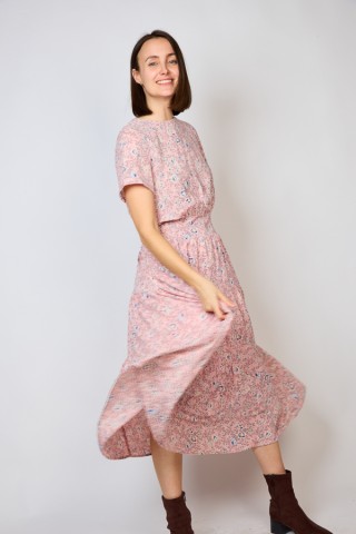 Vestido vintage rosa con flores - Ropa mujer vintage SusiSweetdress
