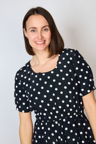 Vestido vintage negro con topos blancos - Ropa mujer vintage SusiSweetdress