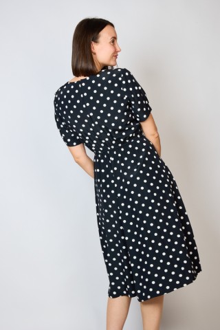 Vestido vintage negro con topos blancos - Ropa mujer vintage SusiSweetdress