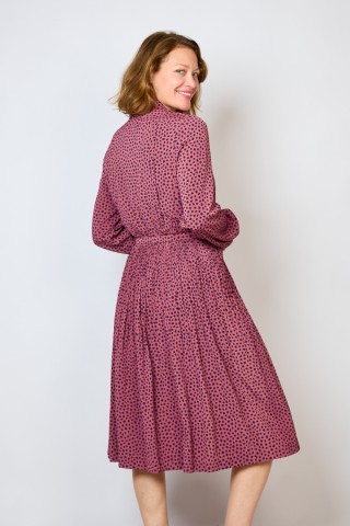Vestido vintage rosa con manchitas lilosas - Ropa mujer vintage SusiSweetdress
