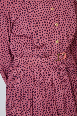 Vestido vintage rosa con manchitas lilosas - Ropa mujer vintage SusiSweetdress