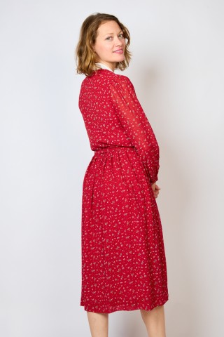 Vestido vintage rojo con estampado de florecitas - Ropa mujer vintage SusiSweetdress