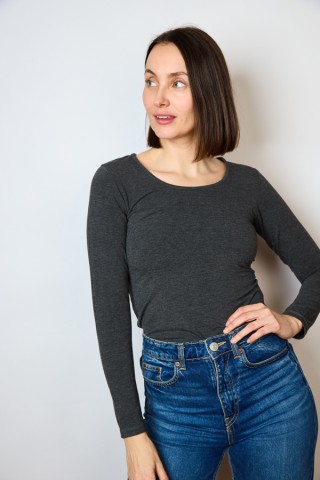 camiseta básica gris oscura- Ropa SusiSweetdress