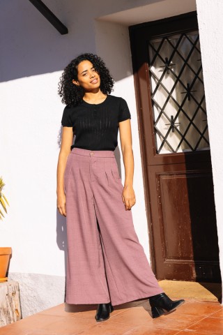Pantalón palazzo rosa viejo - Ropa SusiSweetdress