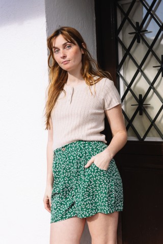 Shorts verde con margaritas blancas- Ropa mujer SusiSweetdress