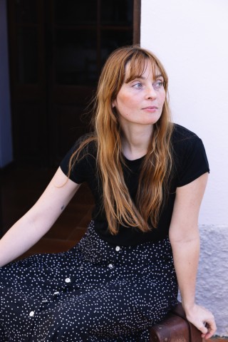 Falda larga negra con puntos blancos con botones- Ropa mujer SusiSweetdress