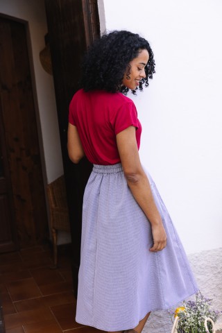 Falda vichy negro con bolsillos delanteros- Ropa mujer SusiSweetdress