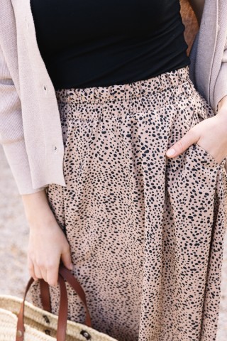 Falda maxi larga animal print con bolsillos- Ropa mujer SusiSweetdress