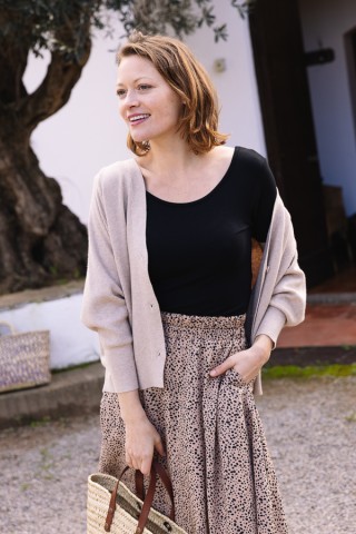 Falda maxi larga animal print con bolsillos- Ropa mujer SusiSweetdress