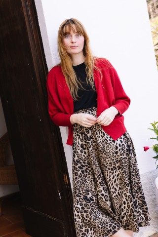 Falda maxi larga leopardo con bolsillos- Ropa mujer SusiSweetdress