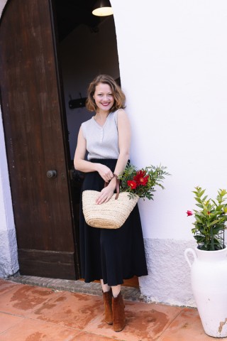 Falda maxi larga negra con bolsillos- Ropa mujer SusiSweetdress