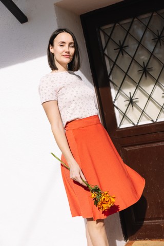 Falda midi cruzada anaranjada- Ropa mujer SusiSweetdress