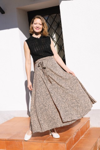 Falda maxi larga cruzada animal print- Ropa mujer SusiSweetdress