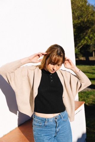 Chaqueta beis manga murciélago- Ropa SusiSweetdress