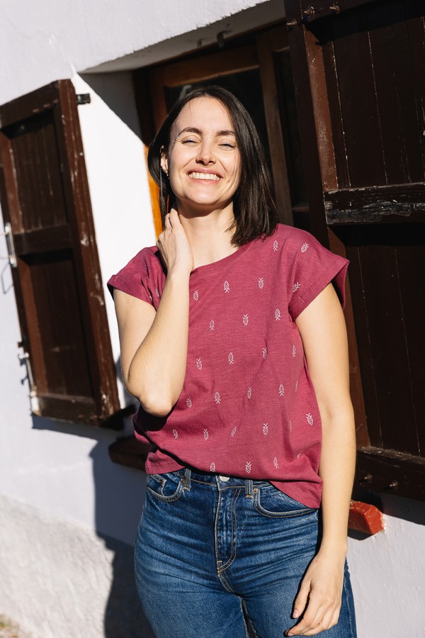 Camiseta SusiSweetdress rosa viejo con estampado pez- Ropa mujer SusiSweetdress