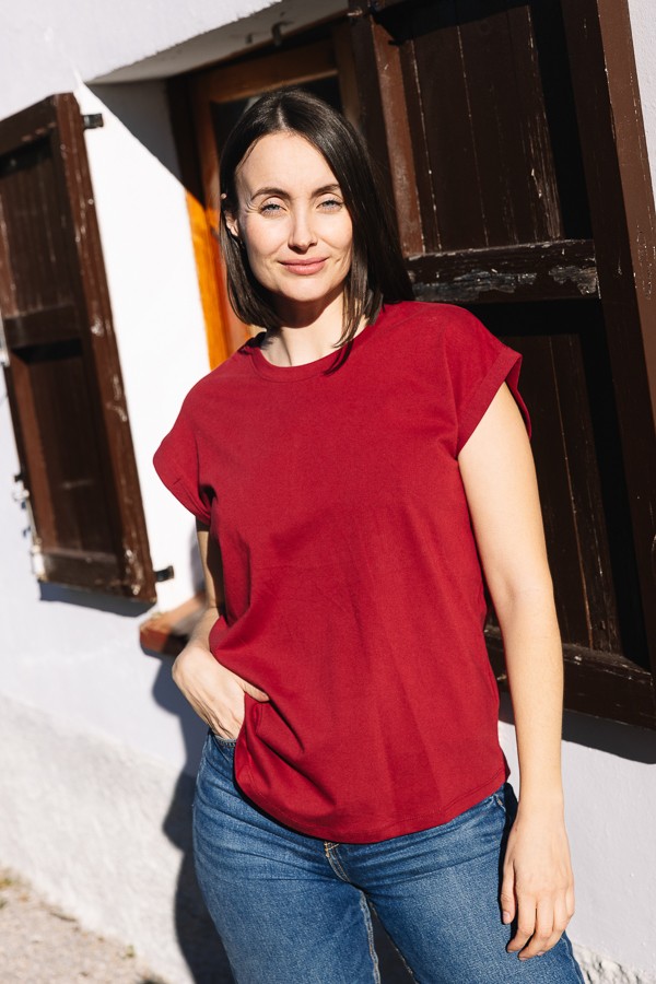 Camiseta SusiSweetdress granate- Ropa mujer SusiSweetdress