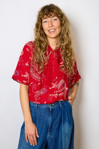 Camisa vintage roja con arabescos - Ropa mujer SusiSweetdress