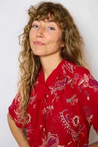 Camisa vintage roja con arabescos - Ropa mujer SusiSweetdress