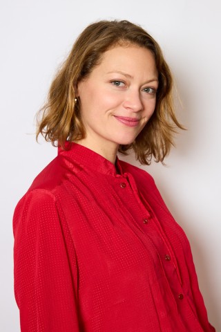 Camisa vintage roja con ligero brillo - Ropa mujer SusiSweetdress