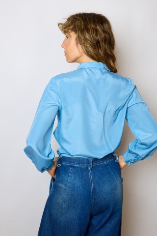 Camisa vintage azul claro pastel con bordado - Ropa mujer SusiSweetdress