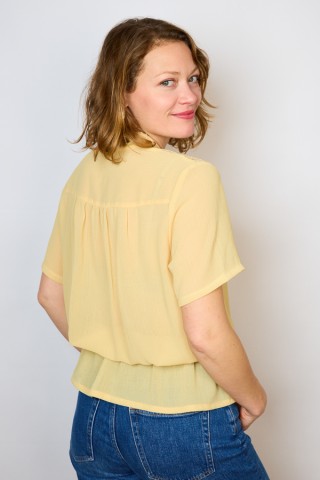 Camisa vintage amarillo pastel con encaje - Ropa mujer SusiSweetdress