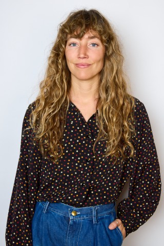 Camisa vintage negra con topos marrones - Ropa mujer SusiSweetdress