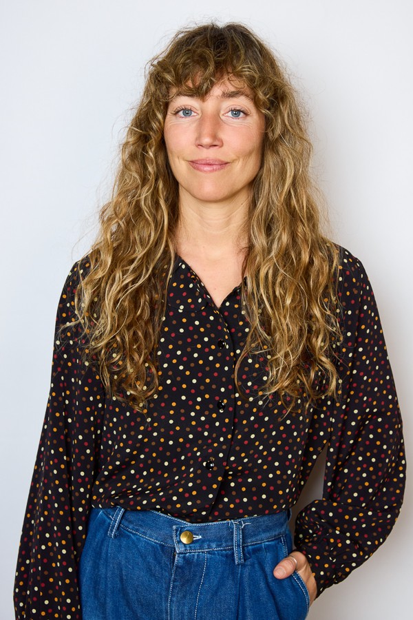 Camisa vintage negra con topos marrones - Ropa mujer SusiSweetdress