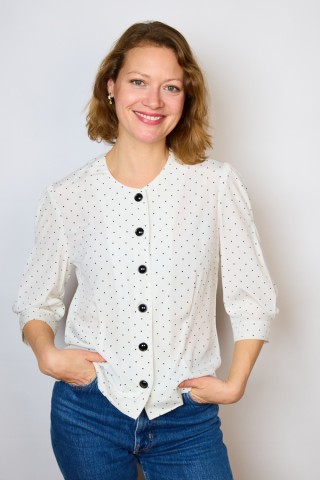 Camisa vintage blanca con topitos negros - Ropa mujer SusiSweetdress