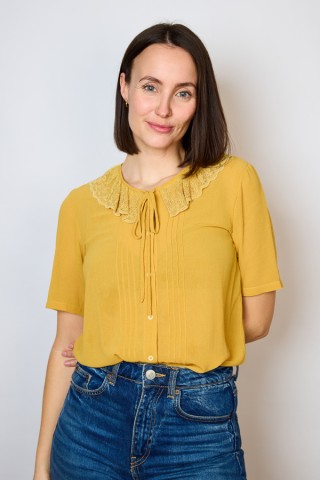 Camisa vintage amarillo mostaza - Ropa mujer SusiSweetdress