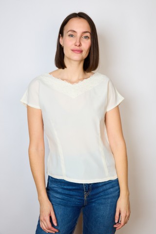 Camisa vintage blanca con encaje- Ropa mujer SusiSweetdress