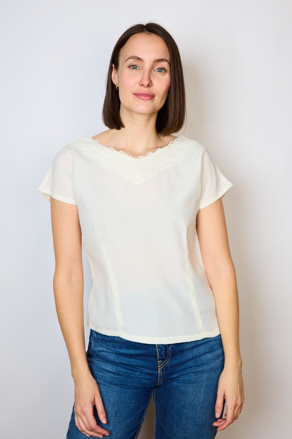 Camisa vintage blanca con encaje- Ropa mujer SusiSweetdress