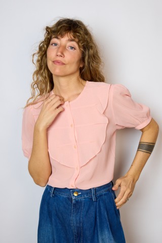 Camisa vintage rosa pastel- Ropa mujer SusiSweetdress