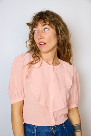 Camisa vintage rosa pastel- Ropa mujer SusiSweetdress