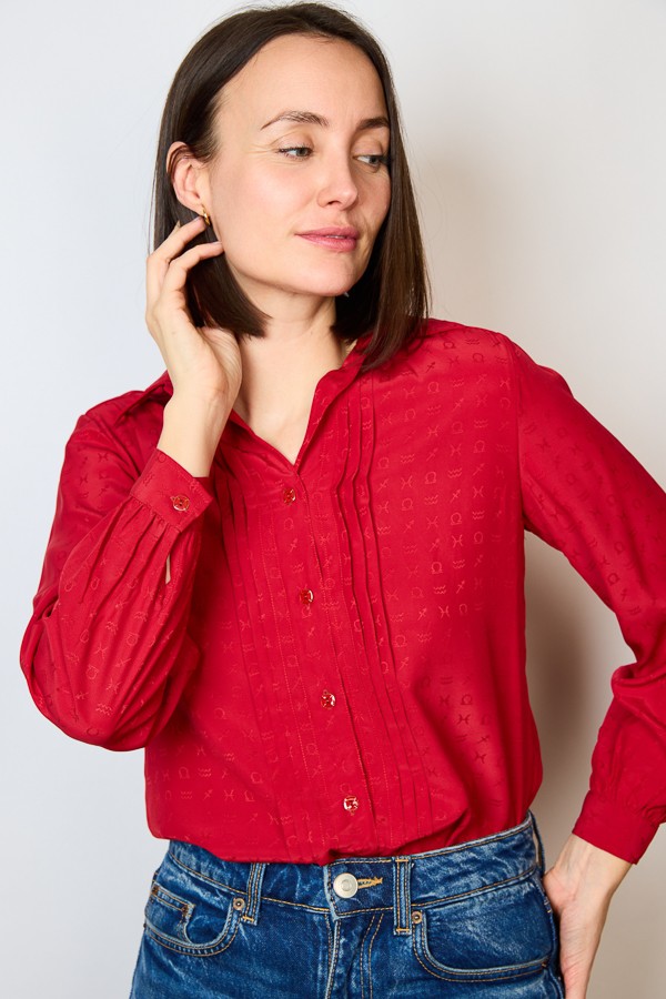Camisa vintage roja- Ropa mujer SusiSweetdress